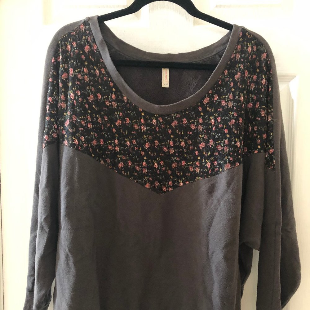 Free People Floral Sweatshirt